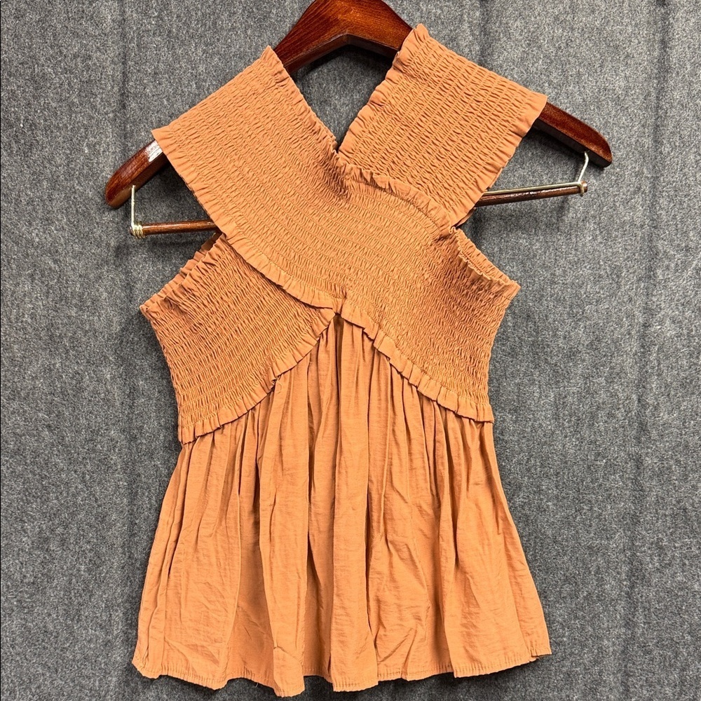 The Impeccable Pig Smocked Terracotta Blouse